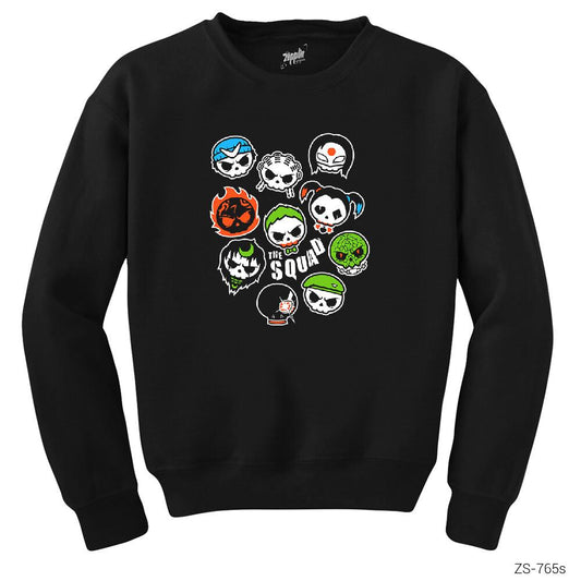 Suicide Squad Skull Faces Siyah Sweatshirt