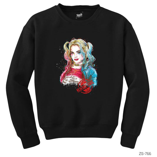 Suicide Squad Harley Quinn Suicide Girl Siyah Sweatshirt