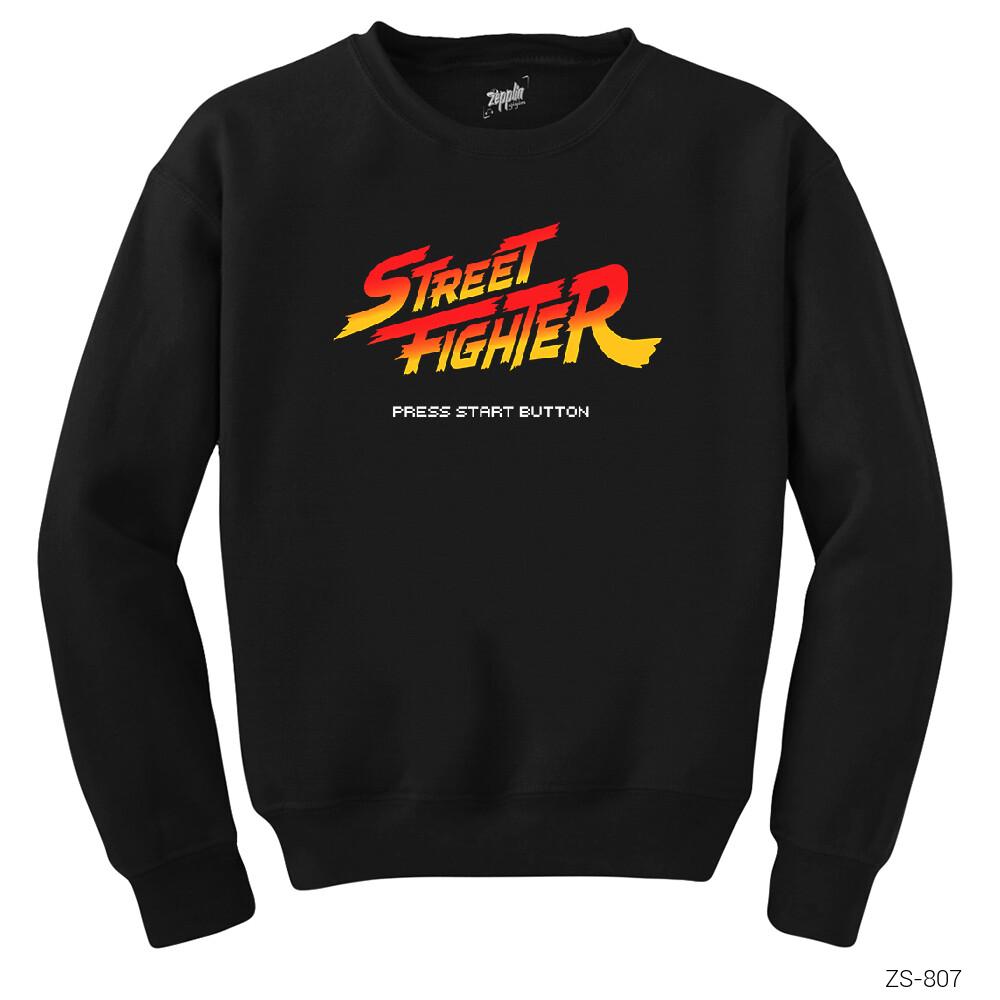 Street Fighter Siyah Sweatshirt