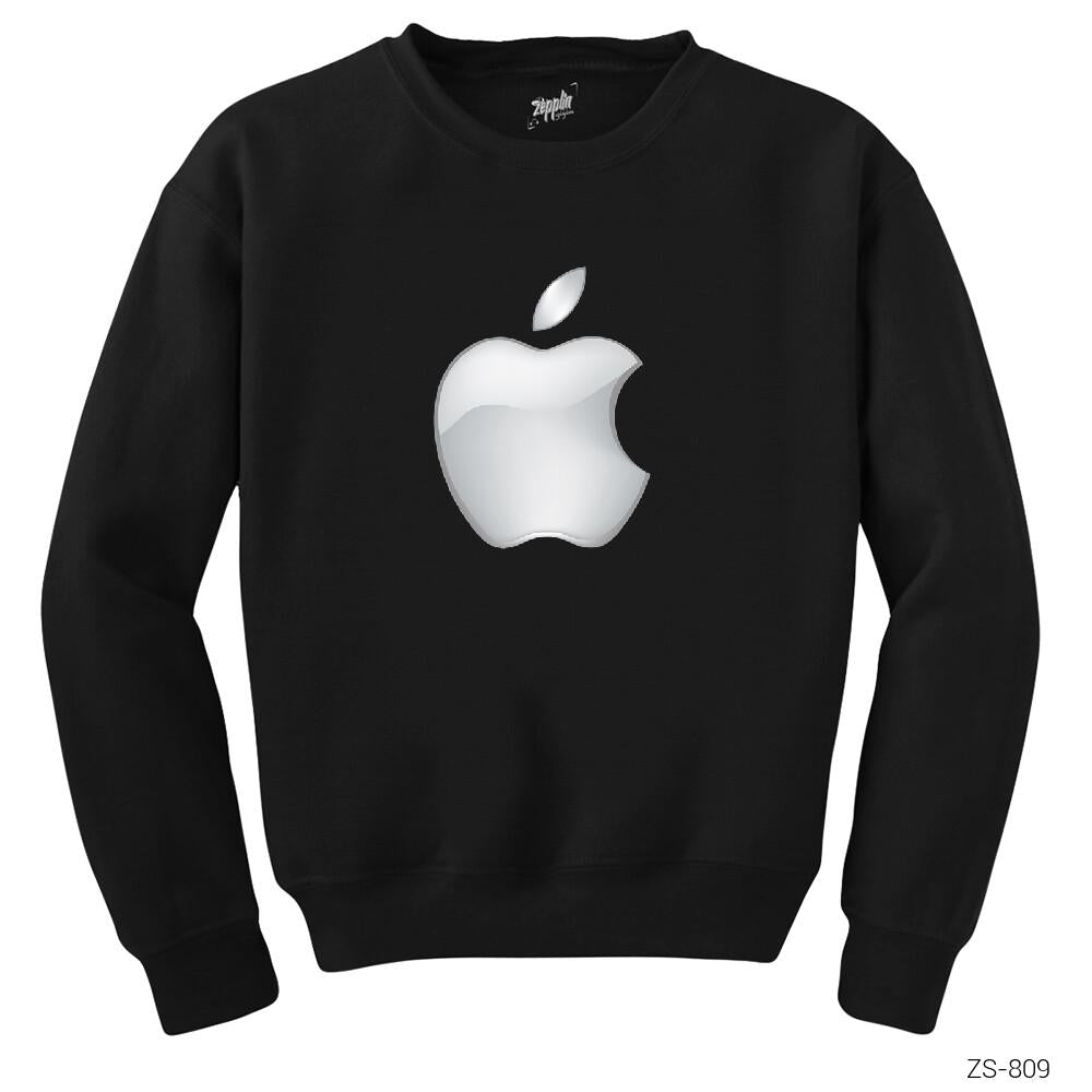 ★Apple★ Apple Logo 3d Siyah Sweatshirt | Zepplin Giyim