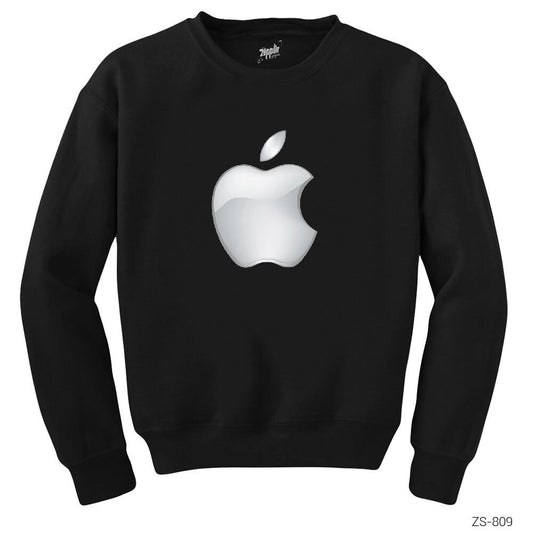 Apple Logo 3d Siyah Sweatshirt