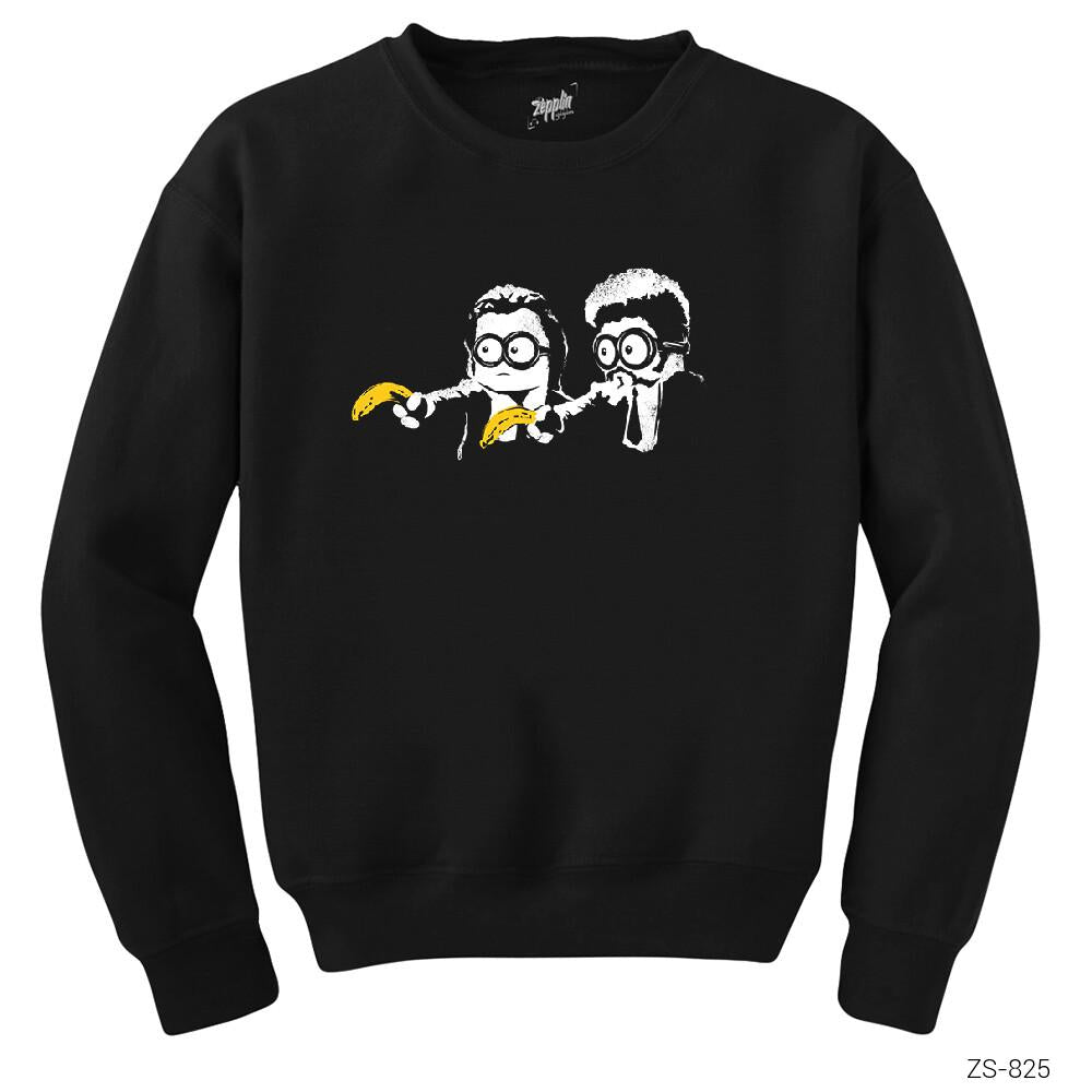 Minion Fiction Siyah Sweatshirt