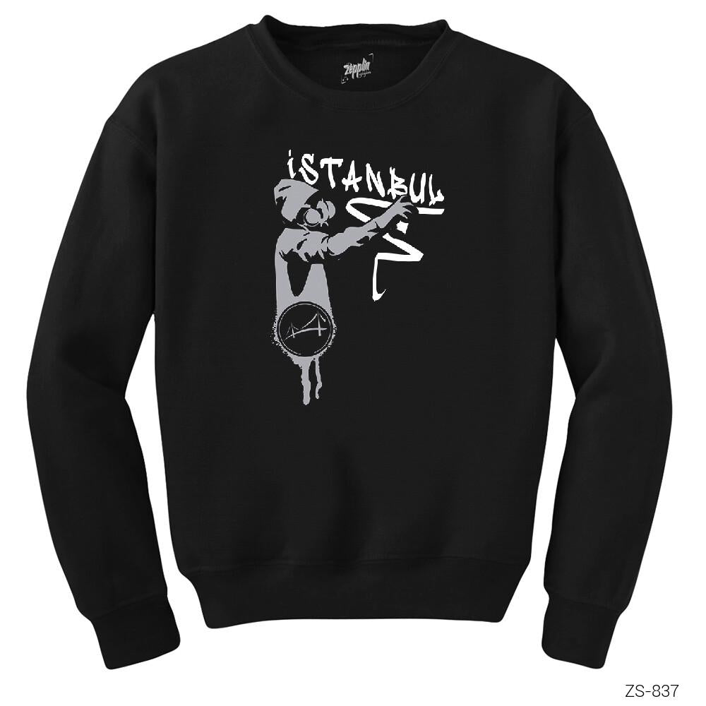 Graffiti İstanbul Siyah Sweatshirt