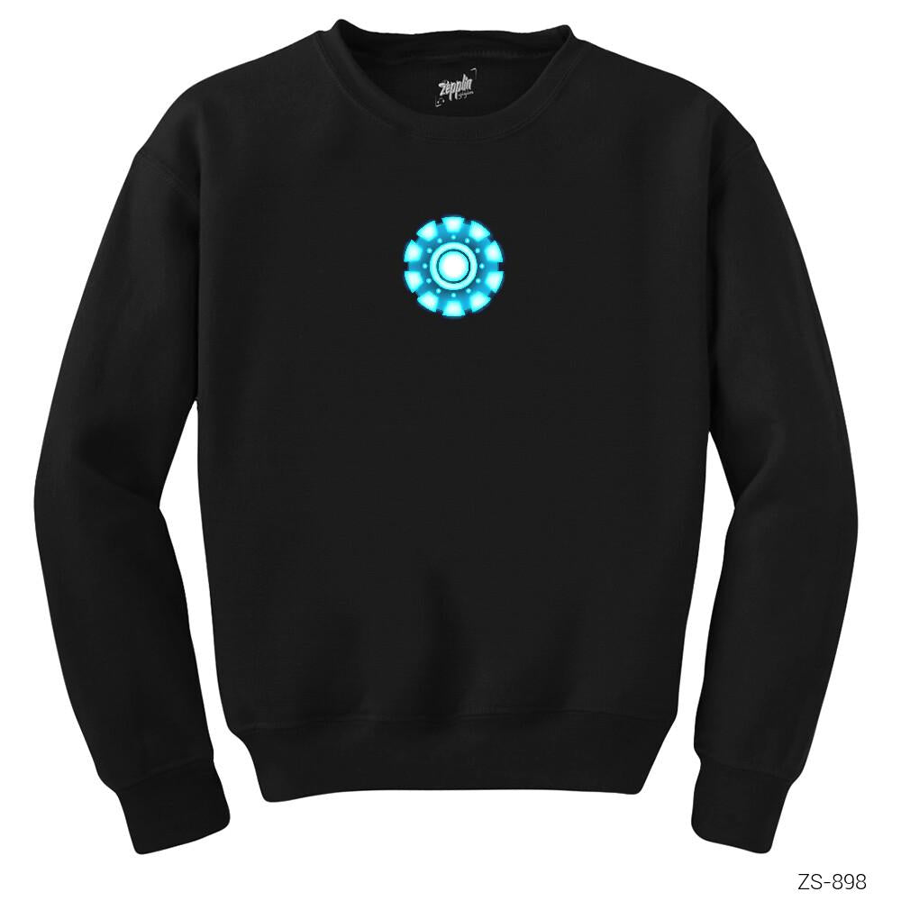 Iron Man Arc Reactor Circled Siyah Sweatshirt