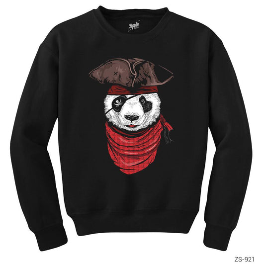 Panda Korsan Siyah Sweatshirt