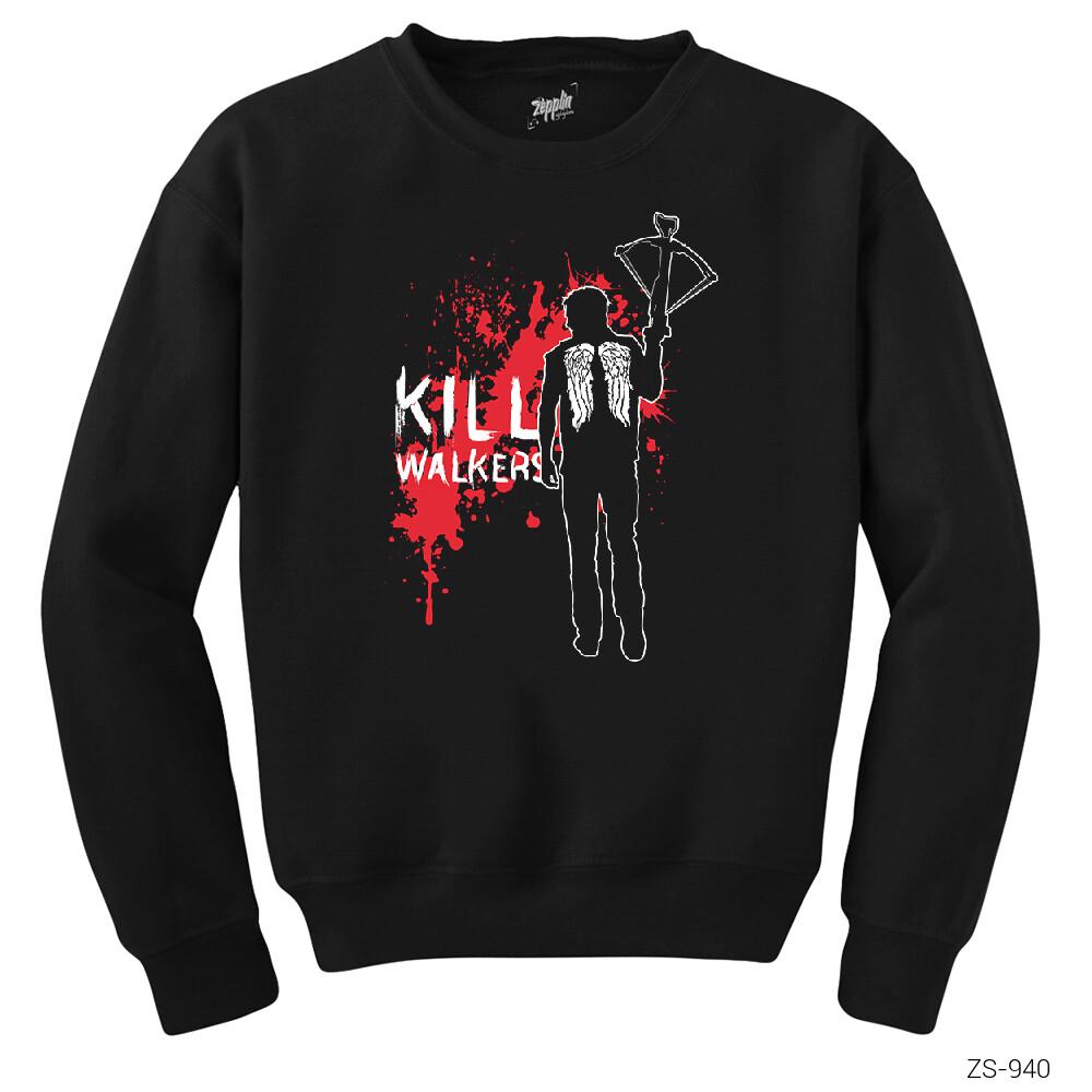 The Walking Dead Daryl Kill Walkers Siyah Sweatshirt