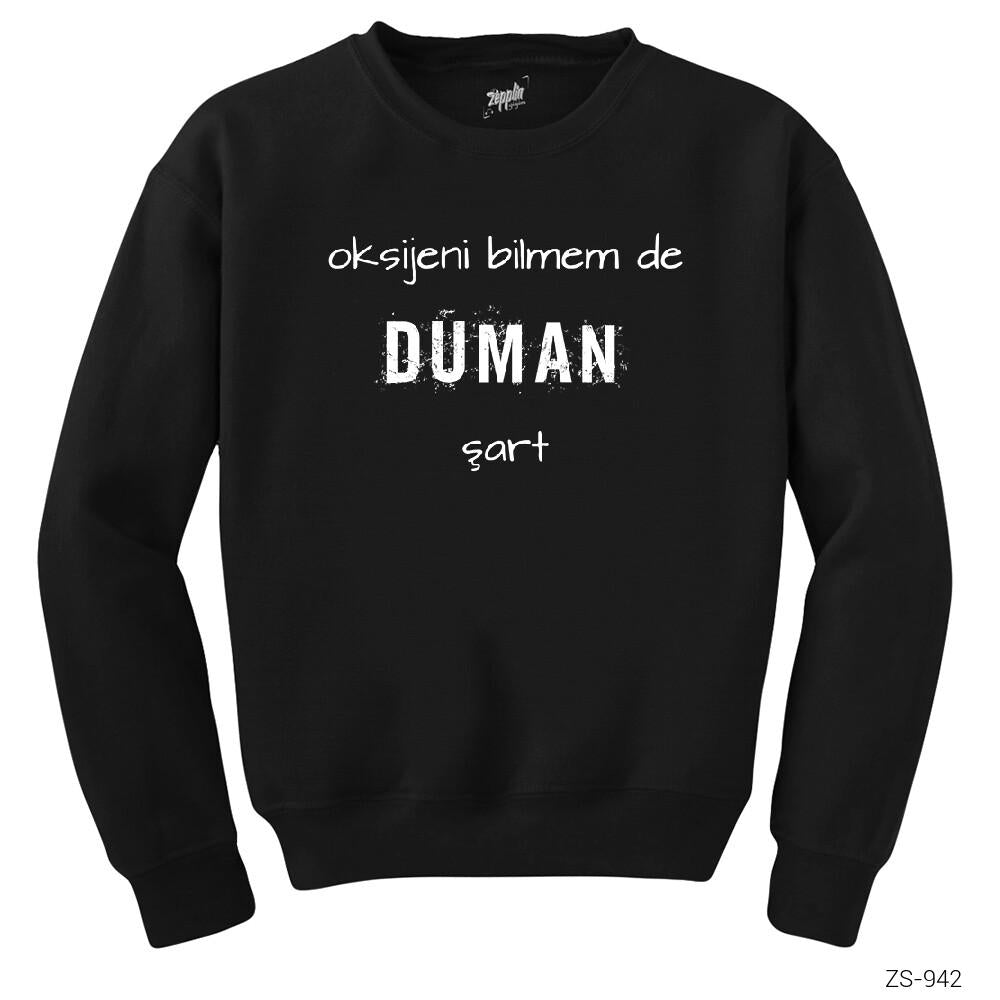 Duman Şart Siyah Sweatshirt