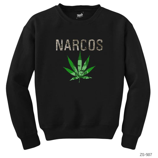 Narcos Marijuana Siyah Sweatshirt