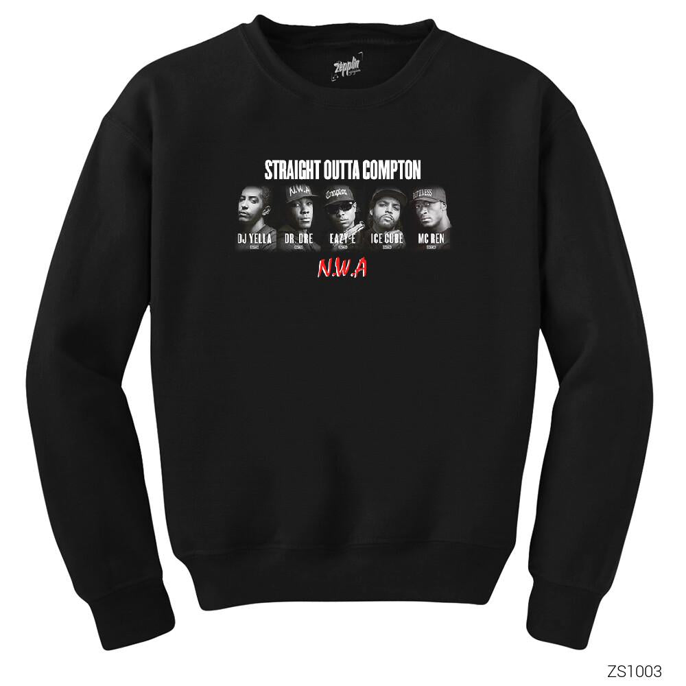 N.W.A Straight Outta Compton 2 Siyah Sweatshirt