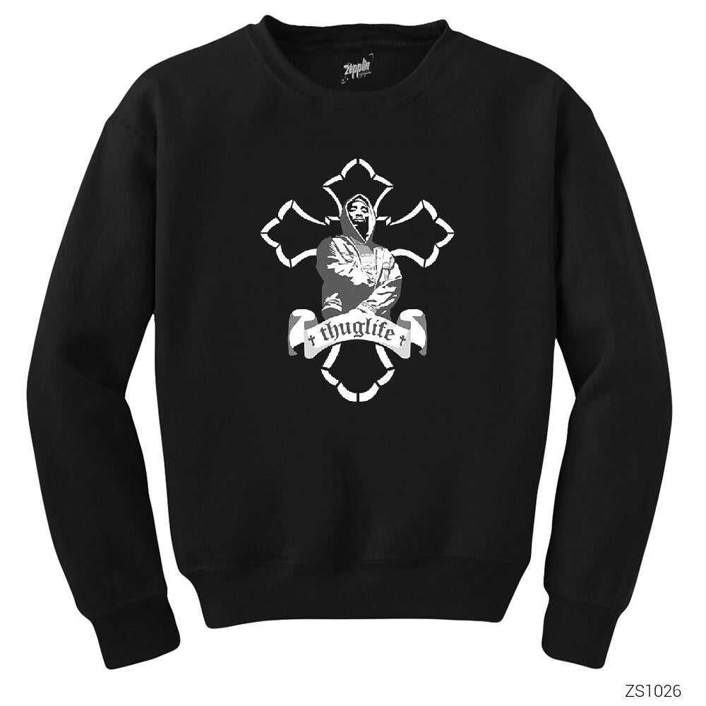 Tupac Shakur Thug Life Siyah Sweatshirt