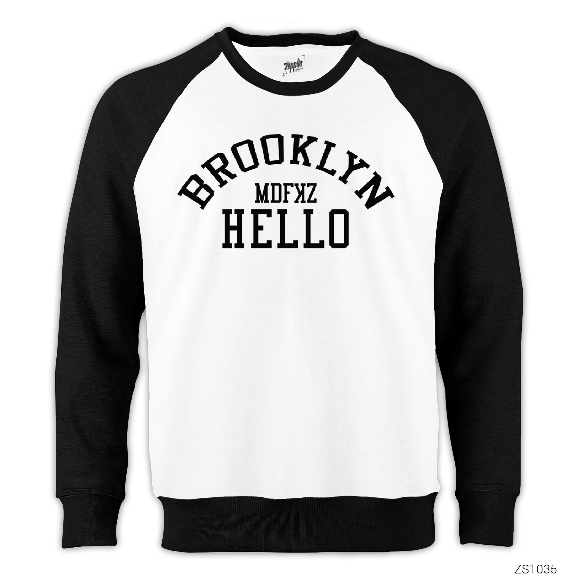 Brooklyn Hello Reglan Kol Beyaz Sweatshirt