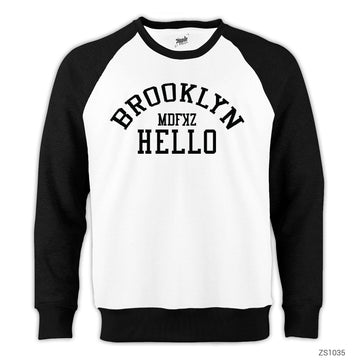 Brooklyn Hello Reglan Kol Beyaz Sweatshirt