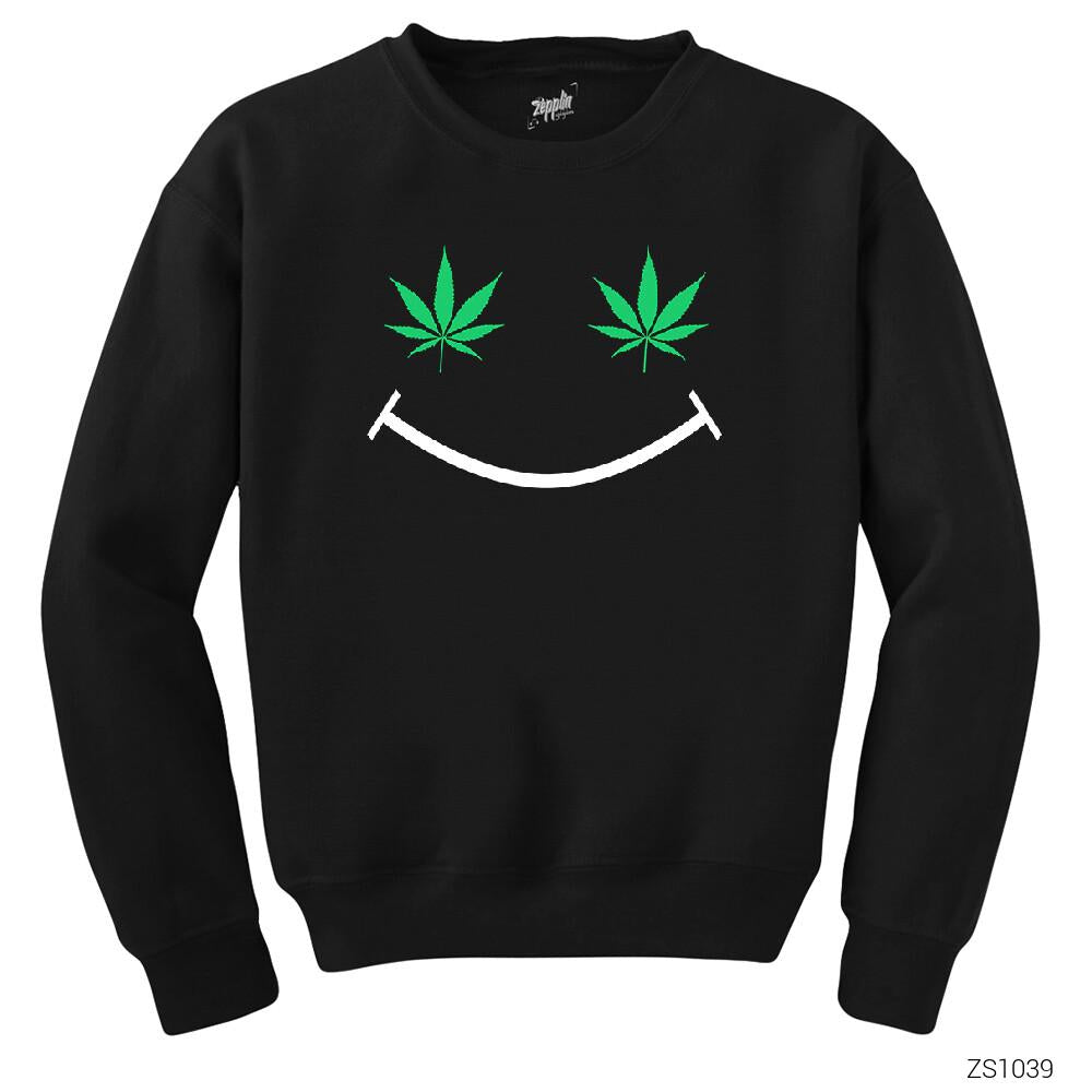 Cannabis Smile Siyah Sweatshirt
