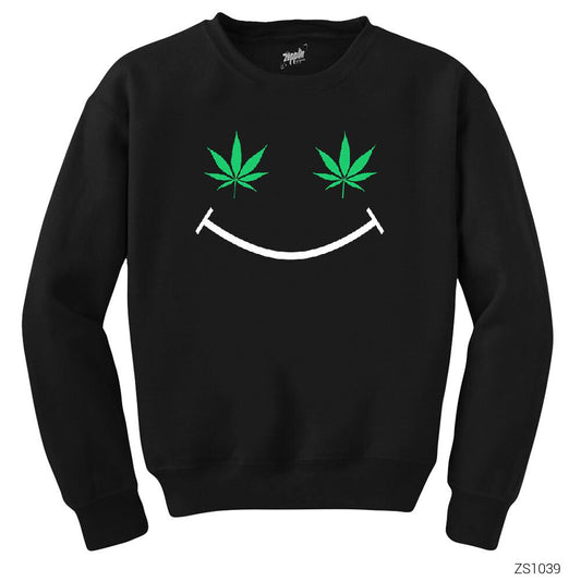 Cannabis Smile Siyah Sweatshirt