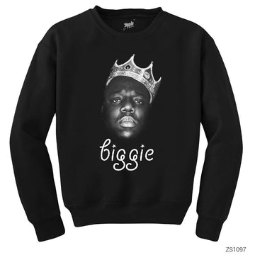 The Notorious Biggie with Text Siyah Sweatshirt