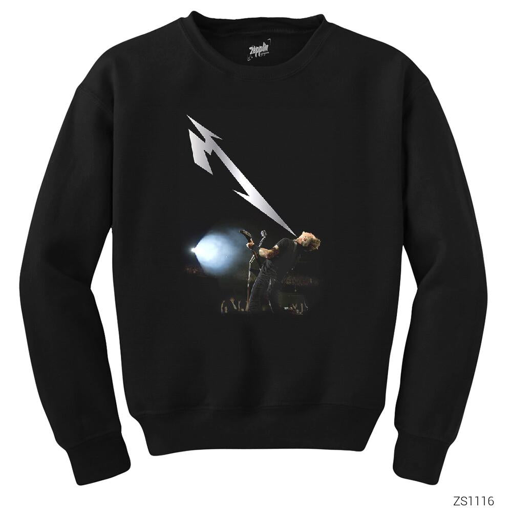 Metallica James Lighting Siyah Sweatshirt
