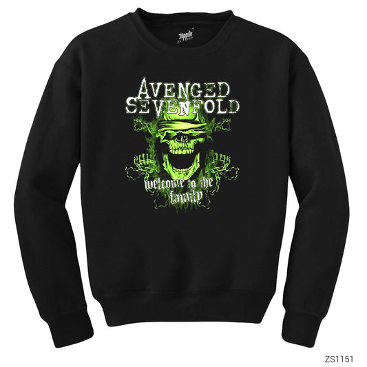 Avenged Sevenfold Green Skull Siyah Sweatshirt