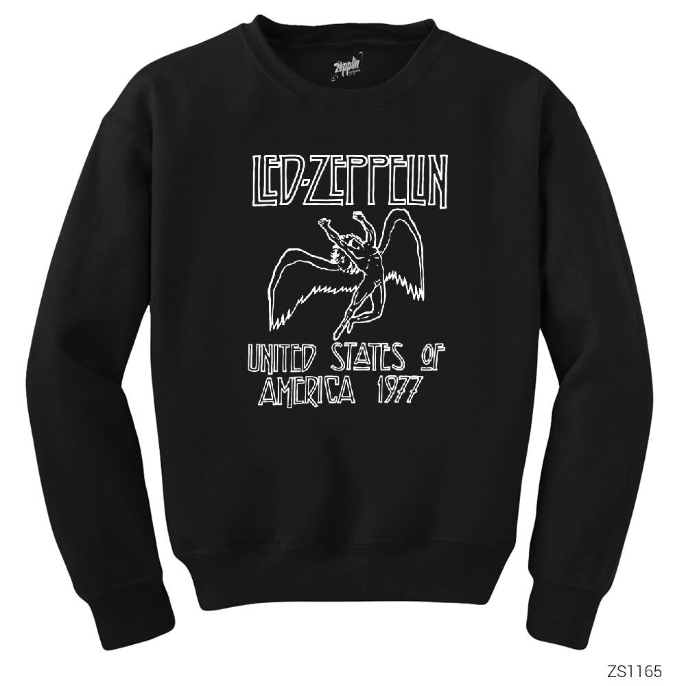 Led Zeppelin 1977 Siyah Sweatshirt