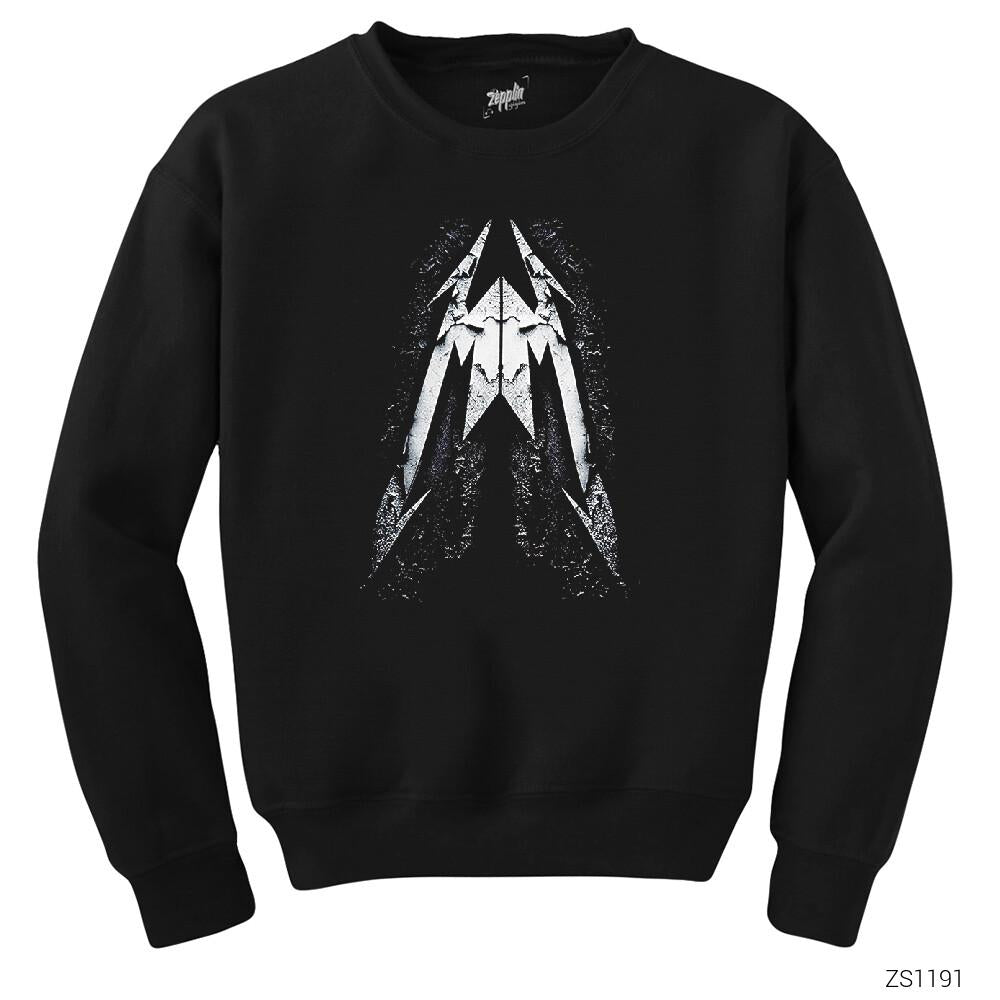 Metallica Distorded Logo Siyah Sweatshirt