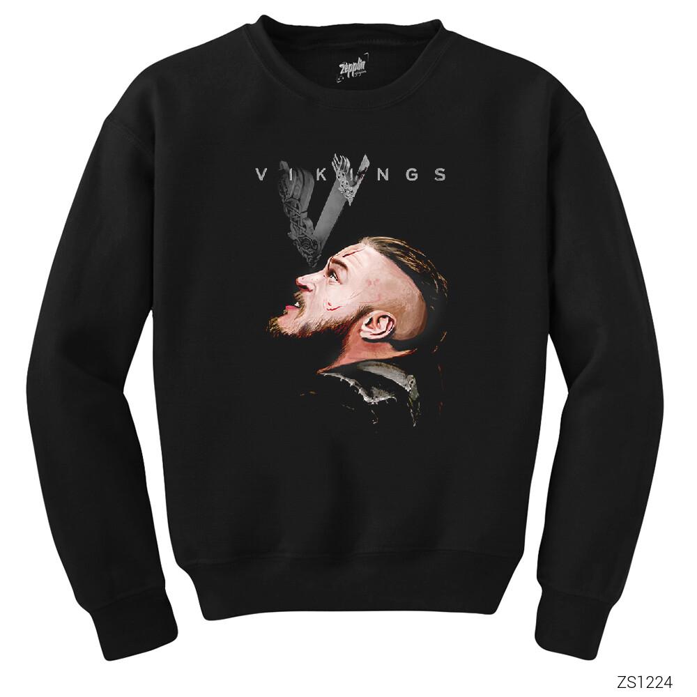 Vikings Ragnar Siyah Sweatshirt