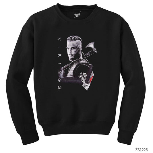 Vikings Ragnar 2 Siyah Sweatshirt