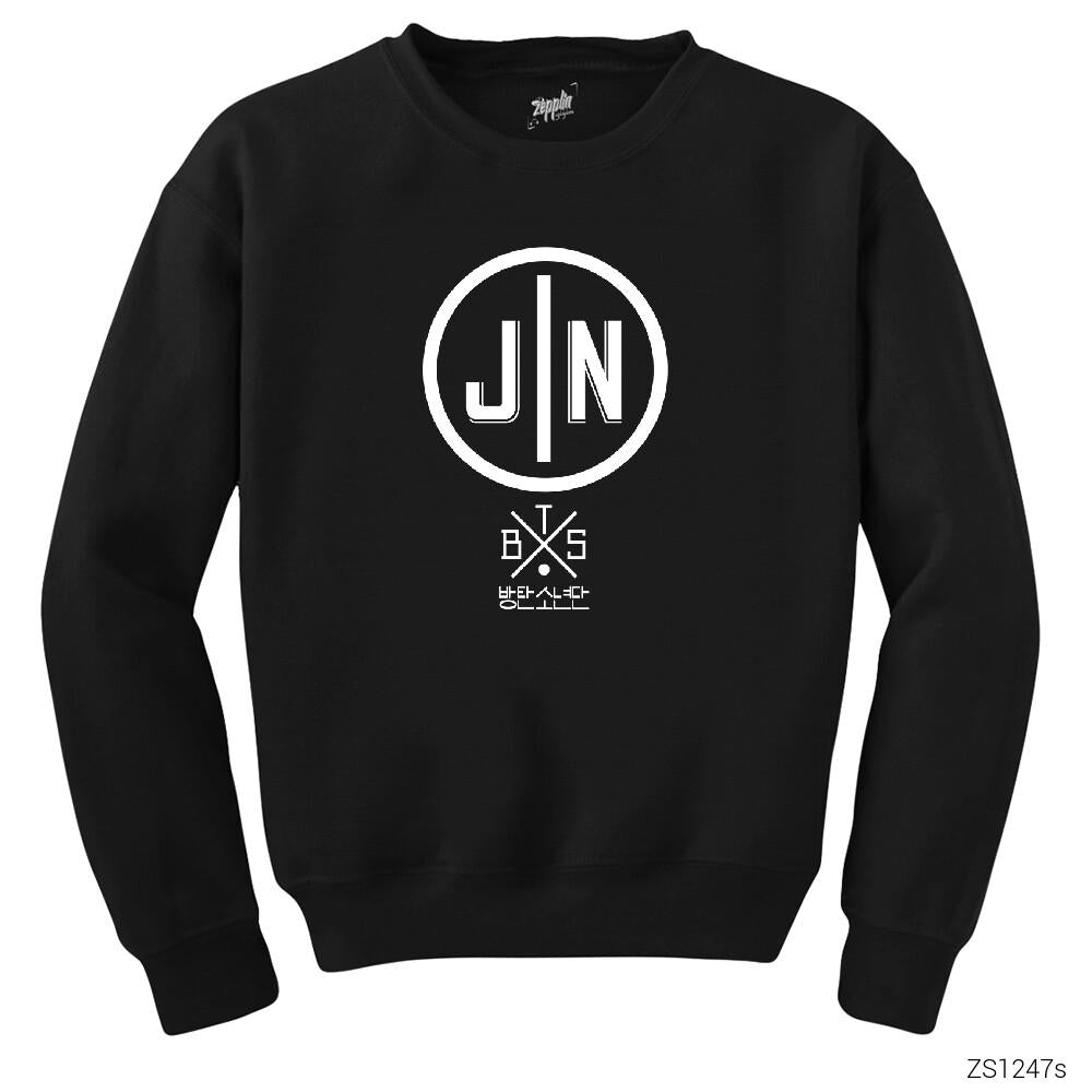 BTS Jin Logo Siyah Sweatshirt