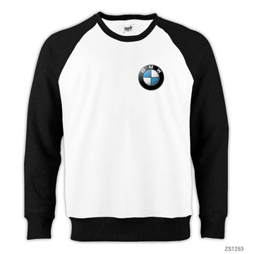 BMW Logo Reglan Kol Beyaz Sweatshirt