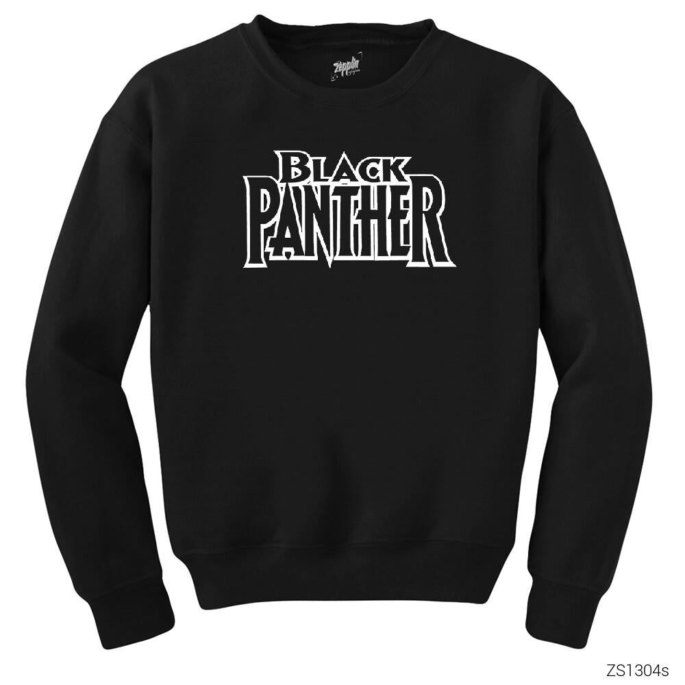 Black Panther Logo Siyah Sweatshirt
