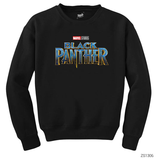 Black Panther Original Logo Siyah Sweatshirt