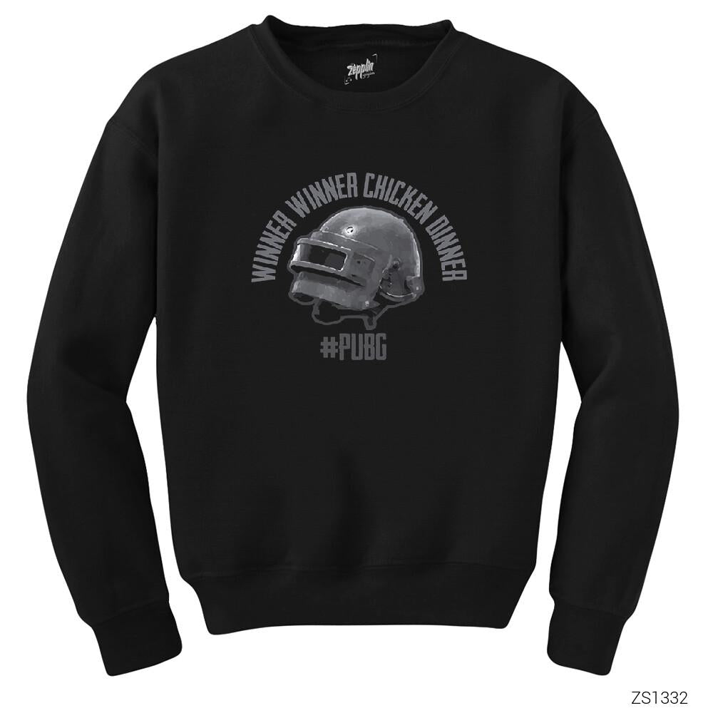 PUBG Winner Winner L3 Helmet Siyah Sweatshirt