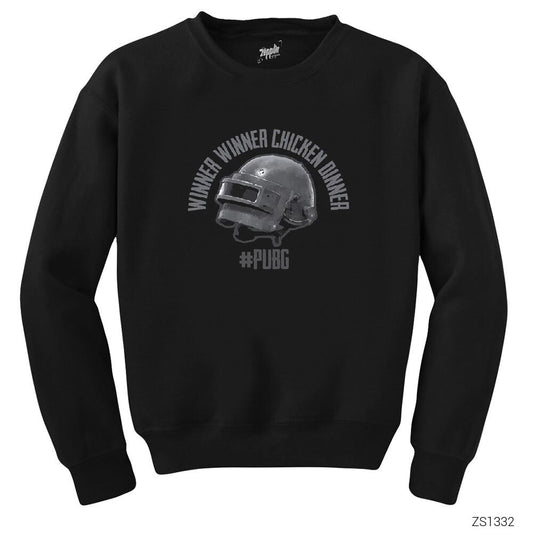 PUBG Winner Winner L3 Helmet Siyah Sweatshirt