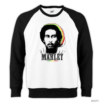 Bob Marley Face Reglan Kol Beyaz Sweatshirt