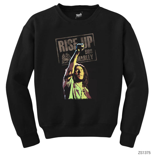Bob Marley Rise Up Siyah Sweatshirt