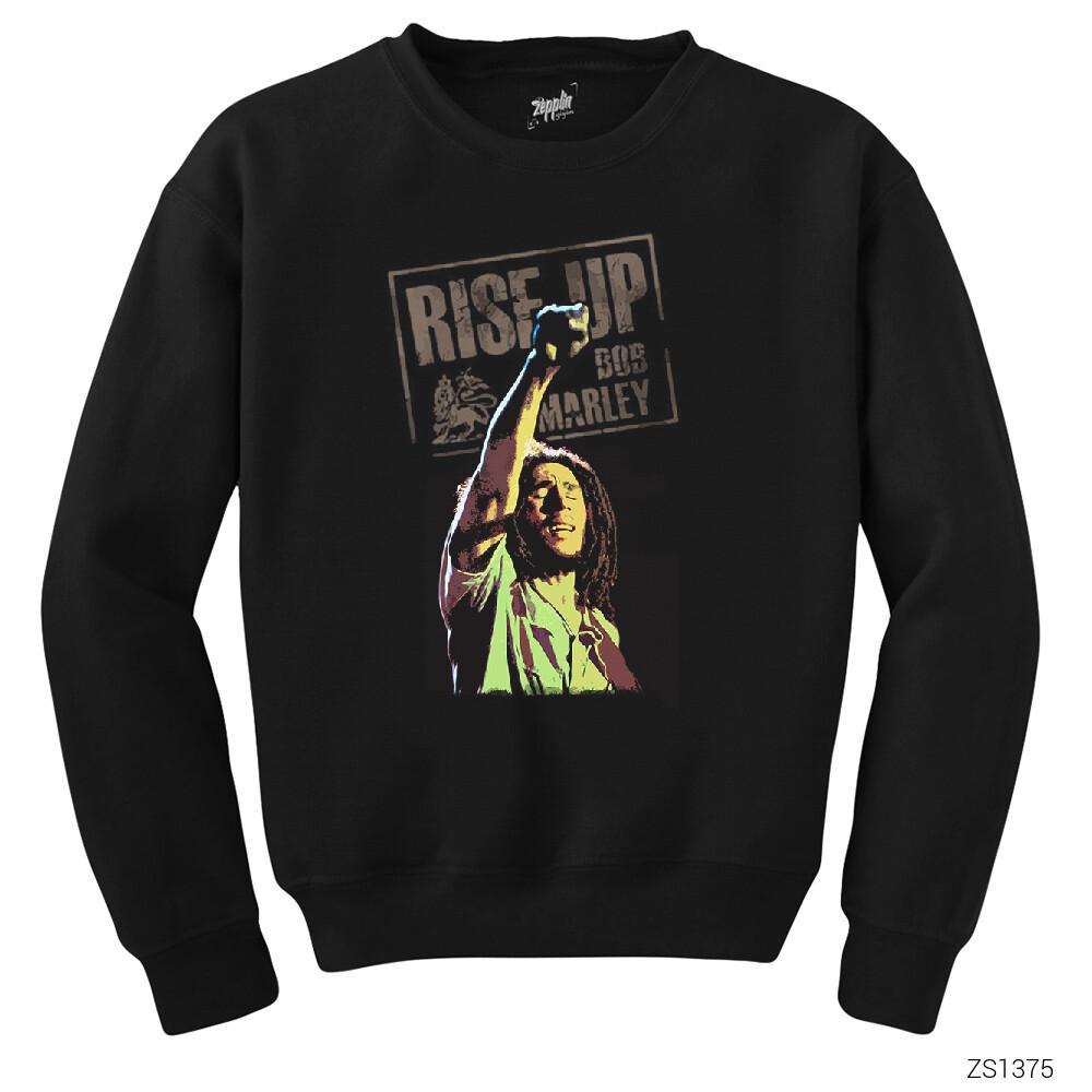 Bob Marley Rise Up Siyah Sweatshirt