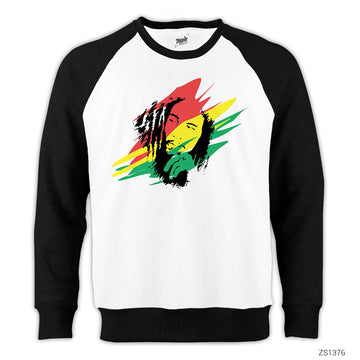 Bob Marley Skecth Reglan Kol Beyaz Sweatshirt