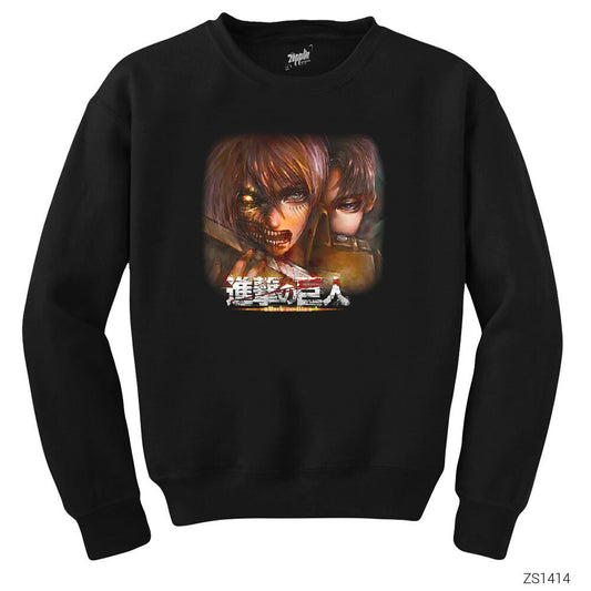 Attack on Titan Siyah Sweatshirt