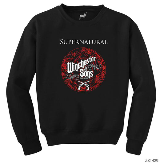 Supernatural Wincester Siyah Sweatshirt