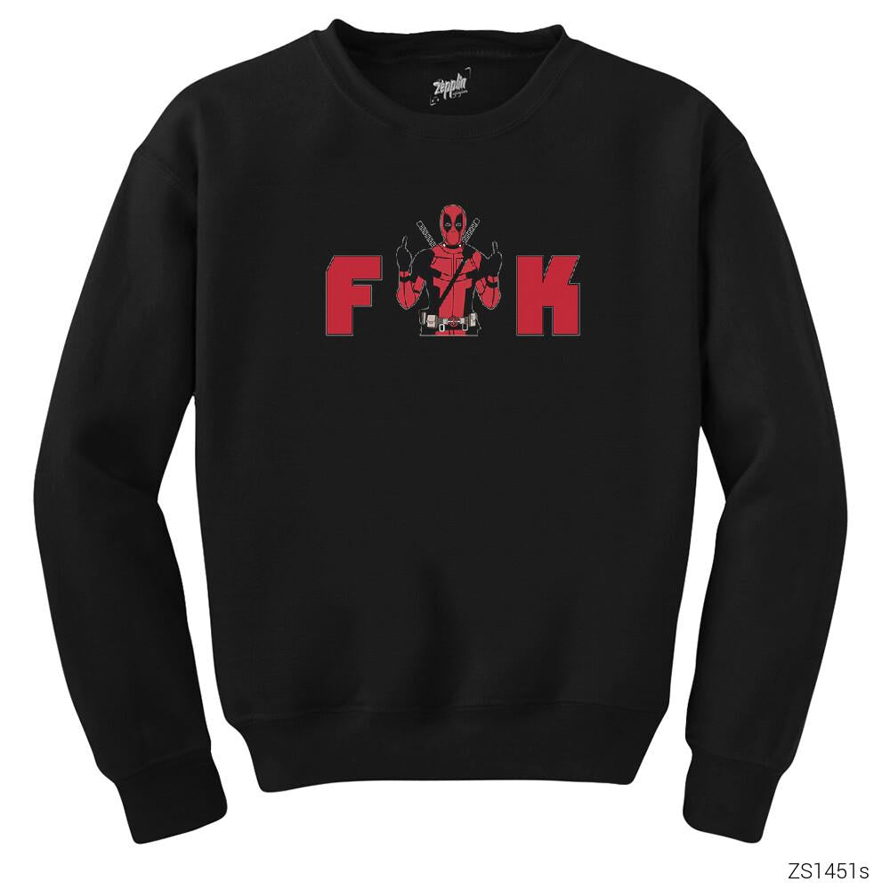 Deadpool Fuk Siyah Sweatshirt