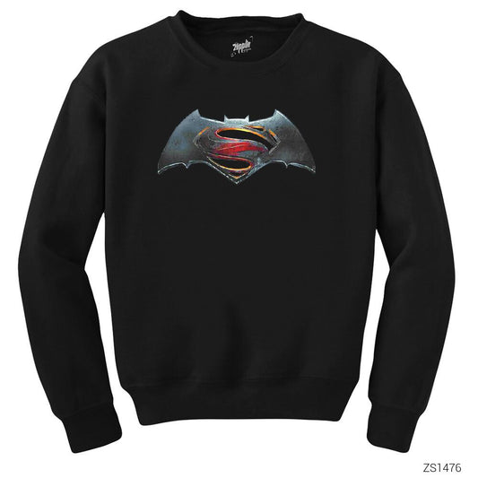 Superman v Batman Logo Siyah Sweatshirt