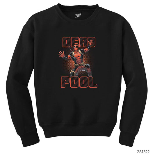 Deadpool Shock Siyah Sweatshirt