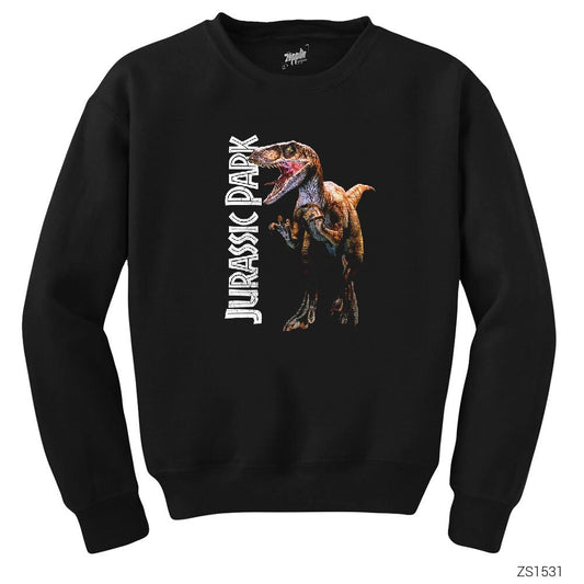 Jurassic Park Raptor Siyah Sweatshirt