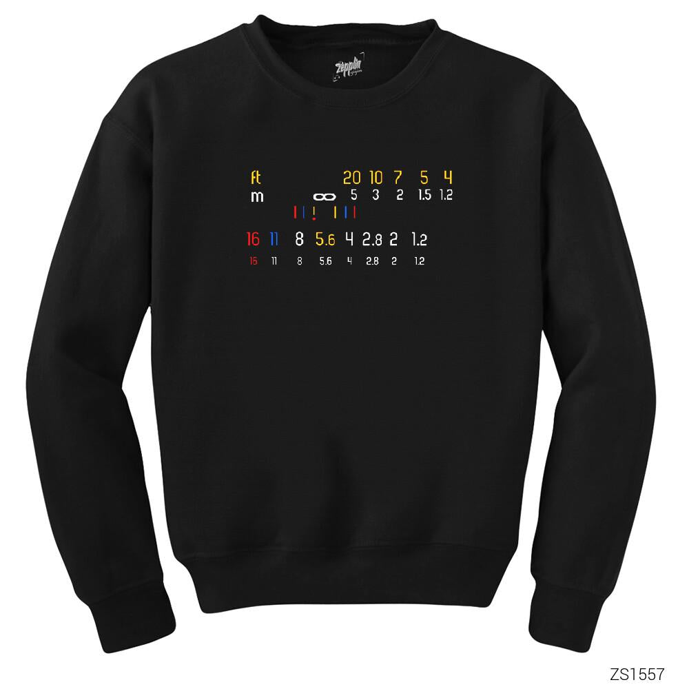 Photographer Manual Lens Siyah Sweatshirt