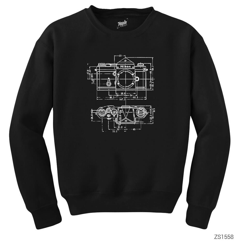 Photographer Nikon Blueprint Siyah Sweatshirt