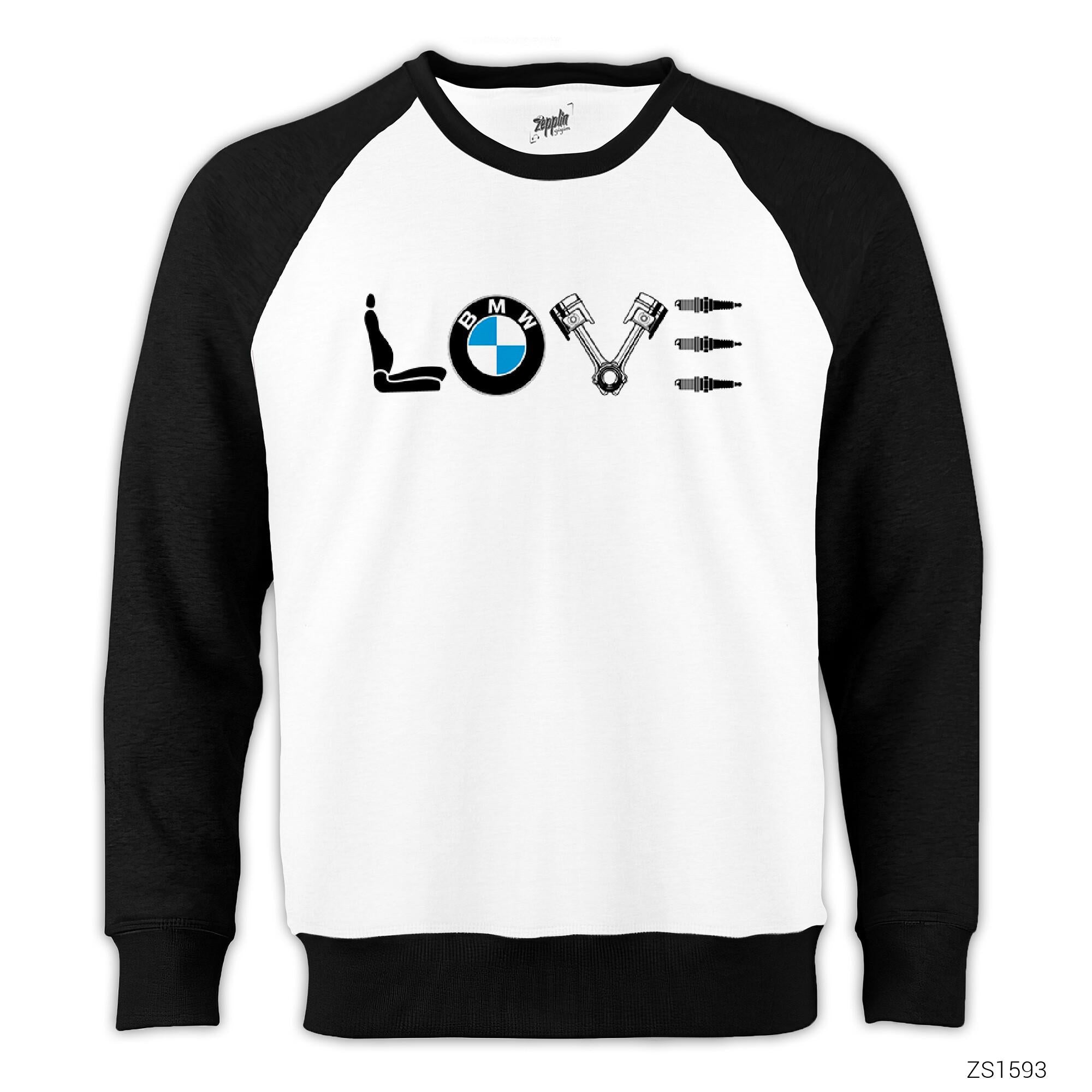 BMW Love Reglan Kol Beyaz Sweatshirt