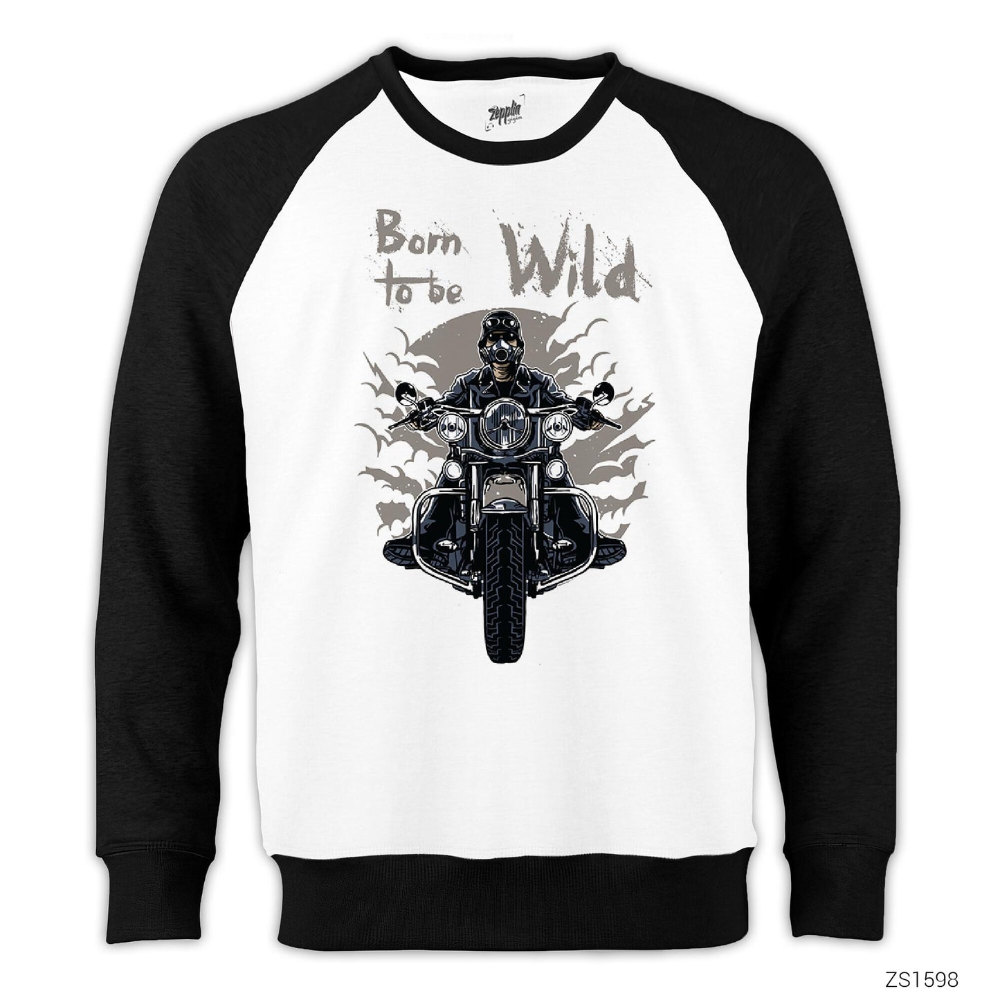 Riders Born To Be Wild Reglan Kol Beyaz Sweatshirt