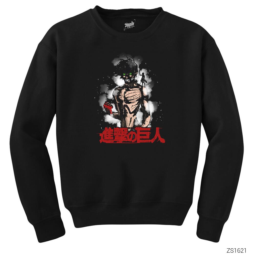 Attack on Titan Strength Siyah Sweatshirt