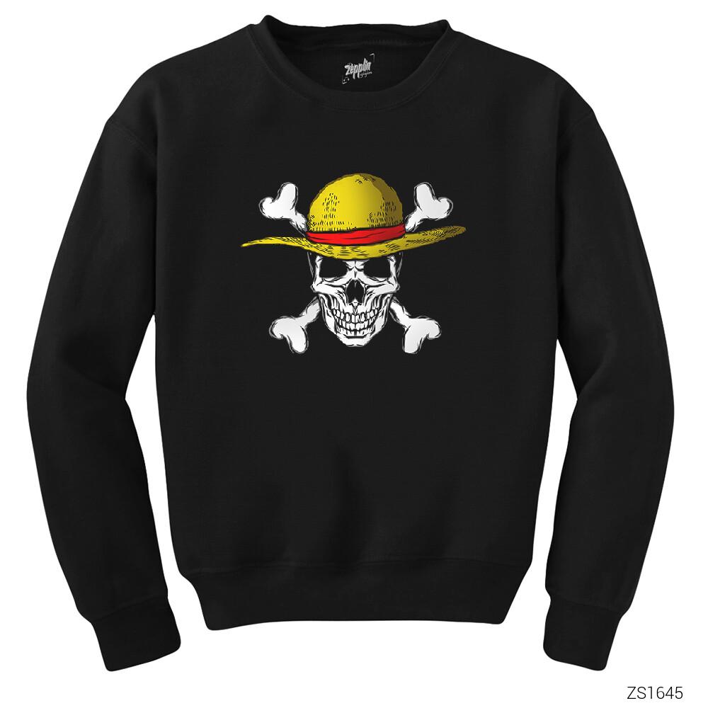 One Piece Pirate Skull Siyah Sweatshirt