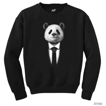 Mr. Panda Siyah Sweatshirt