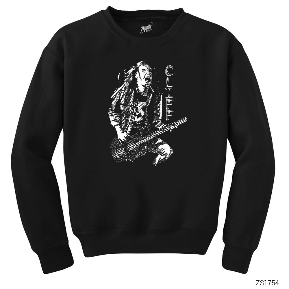 Cliff Burton Skecthy Siyah Sweatshirt