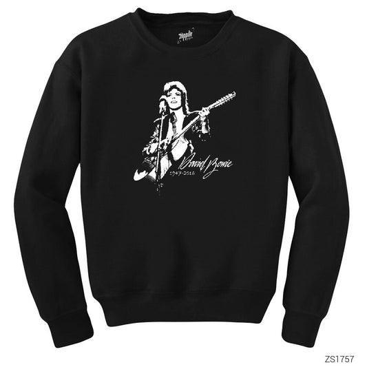 David Bowie Concert Siyah Sweatshirt